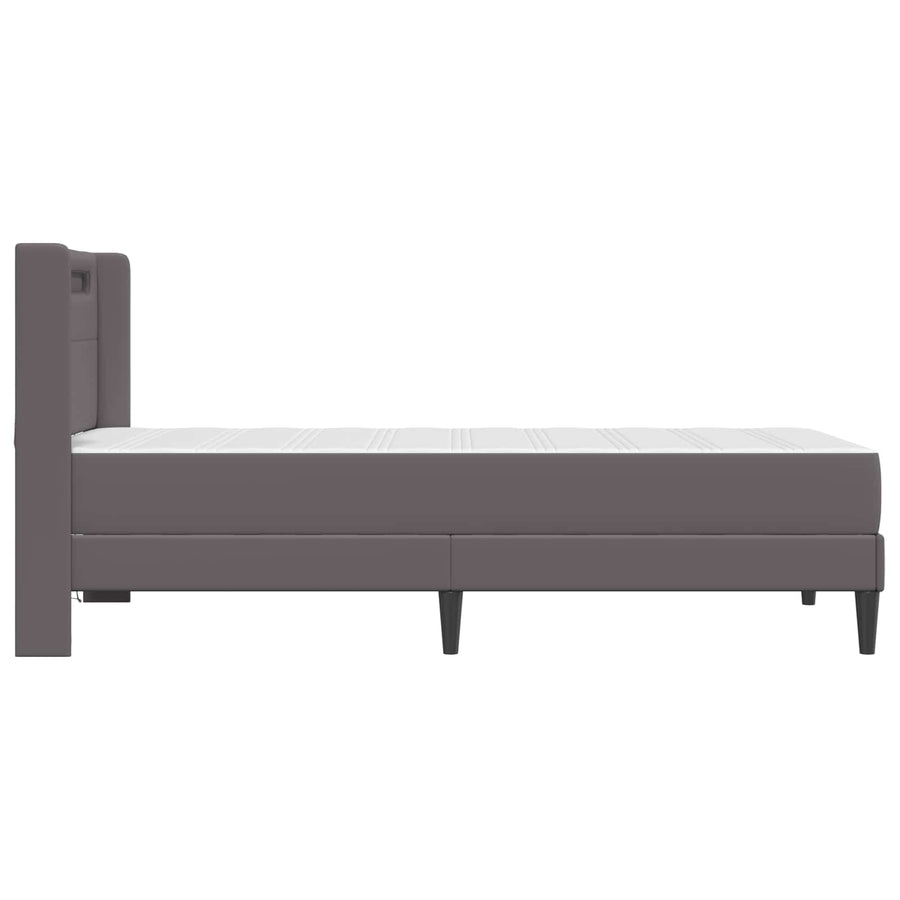 Bedframe met matras Grijs 90 x 190 cm Kunstleer