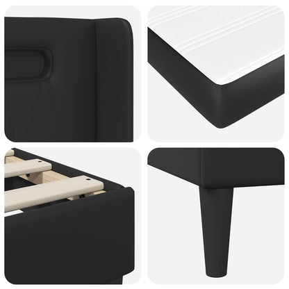 Bedframe met matras Zwart 90 x 190 cm Kunstleer
