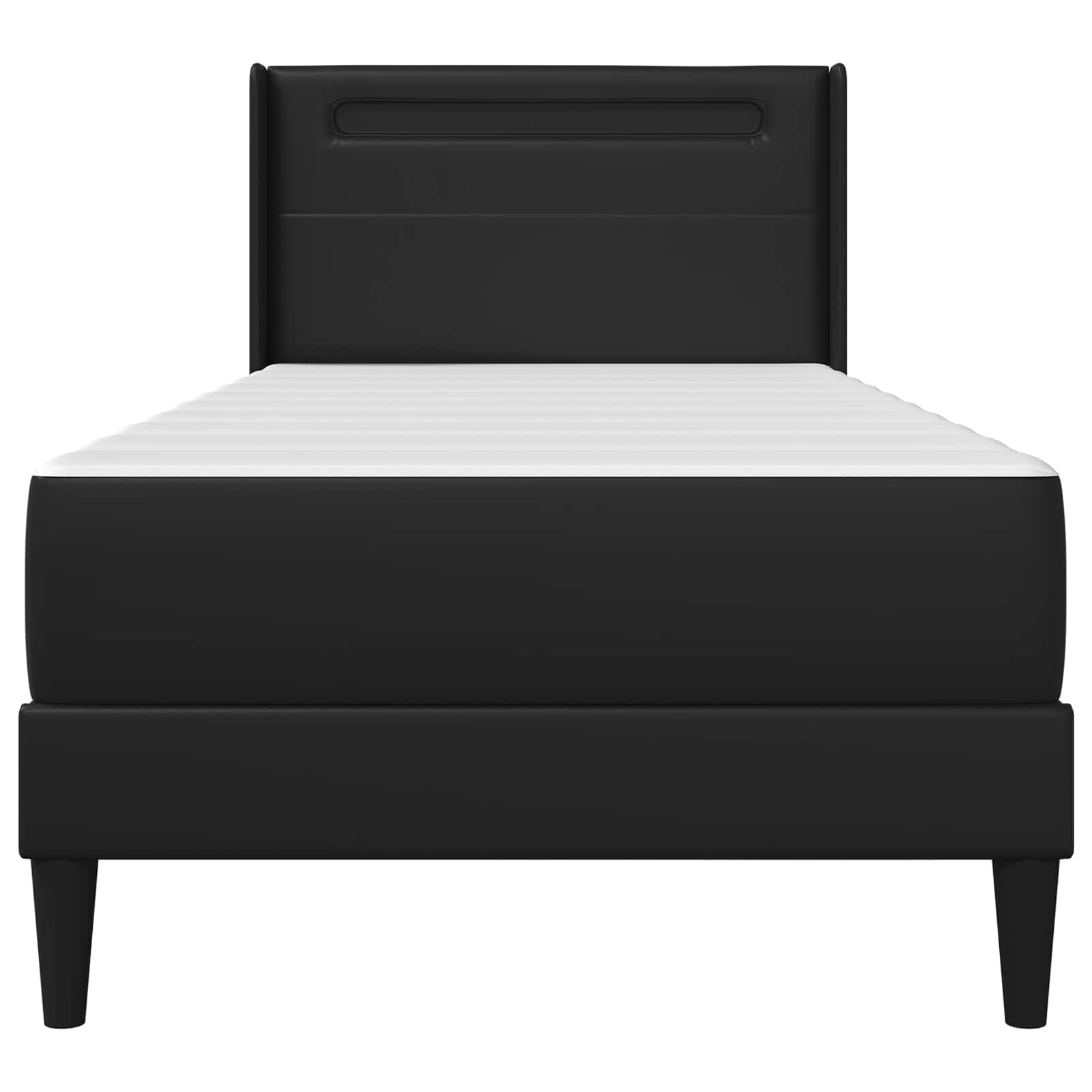 Bedframe met matras Zwart 90 x 190 cm Kunstleer