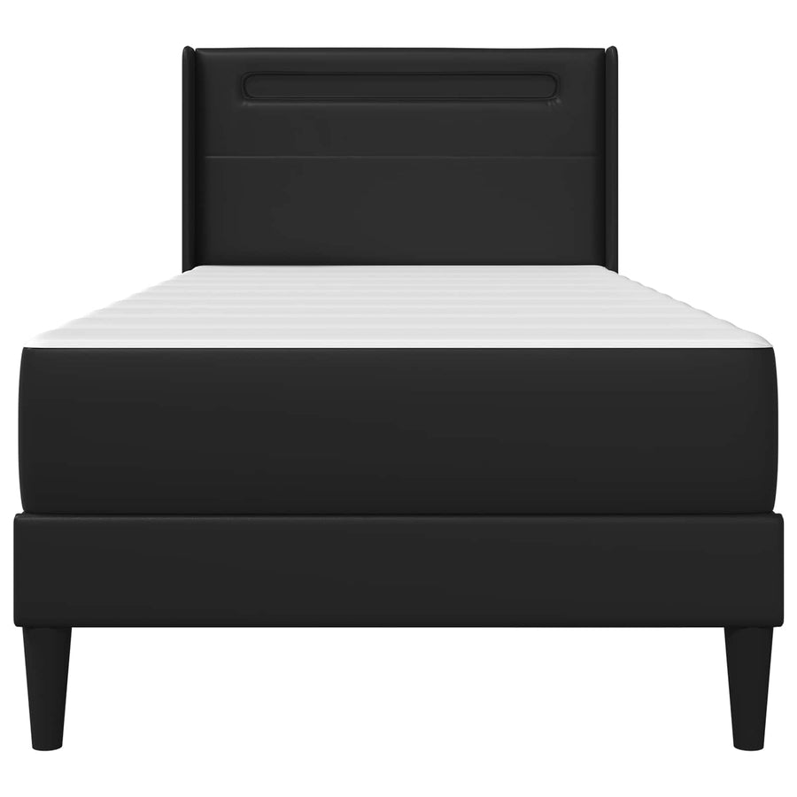 Bedframe met matras Zwart 90 x 190 cm Kunstleer