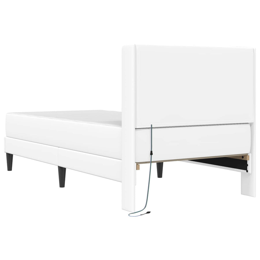 Bedframe met matras Wit 90 x 190 cm Kunstleer