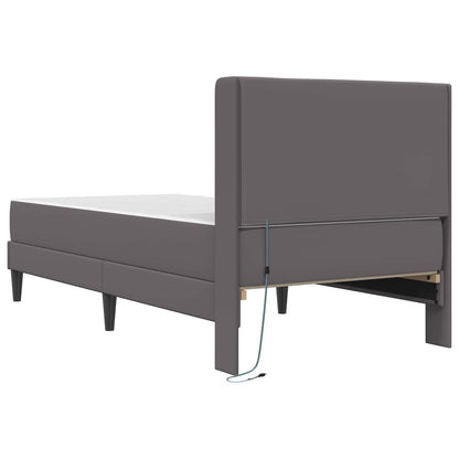 Bedframe met matras Grijs 90 x 200 cm Kunstleer