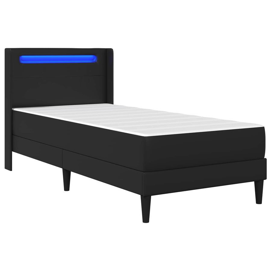 Bedframe met matras Zwart 90 x 200 cm Kunstleer
