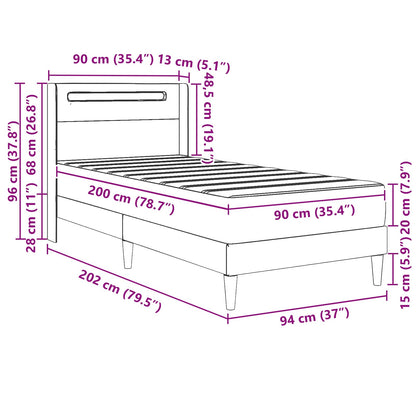 Bedframe met matras Zwart 90 x 200 cm Kunstleer