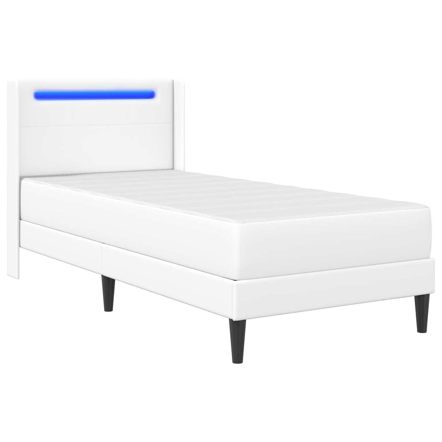 Bedframe met matras Wit 90 x 200 cm Kunstleer