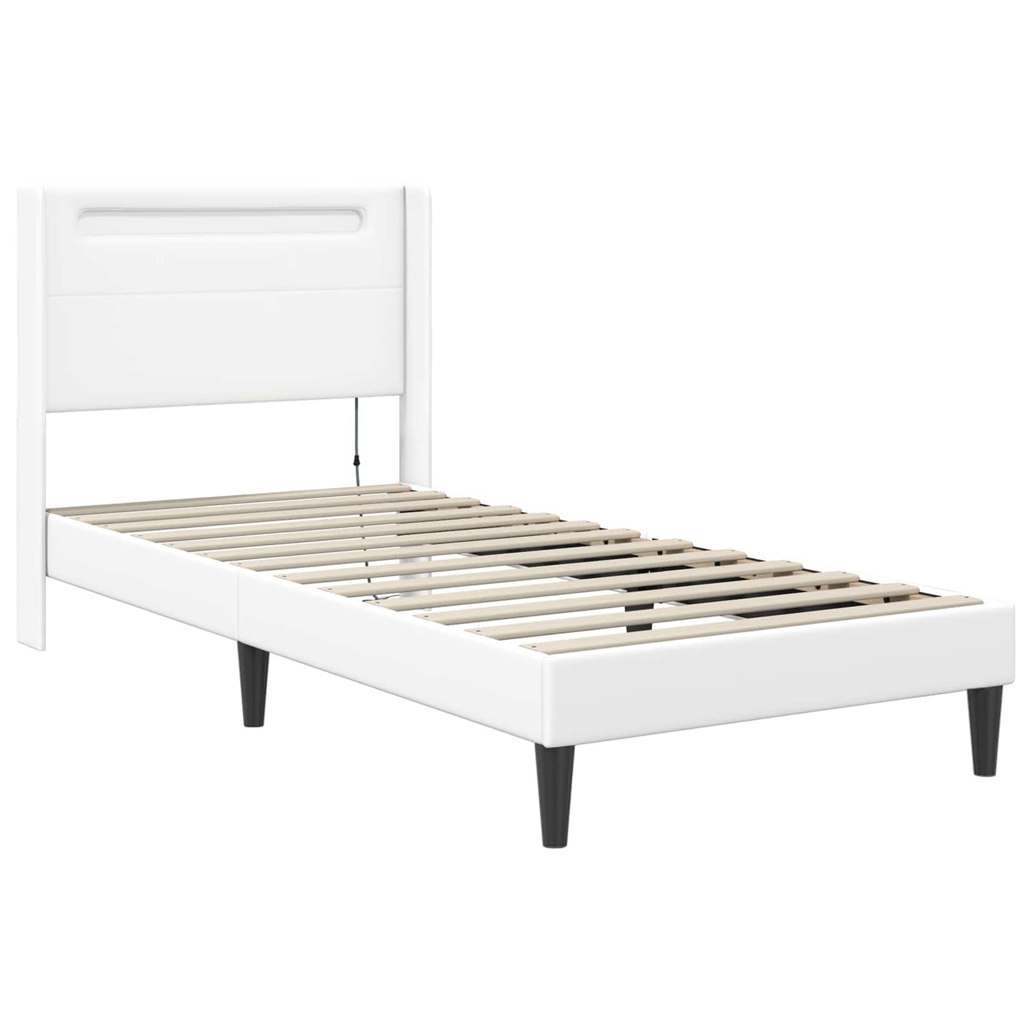 Bedframe met matras Wit 90 x 200 cm Kunstleer