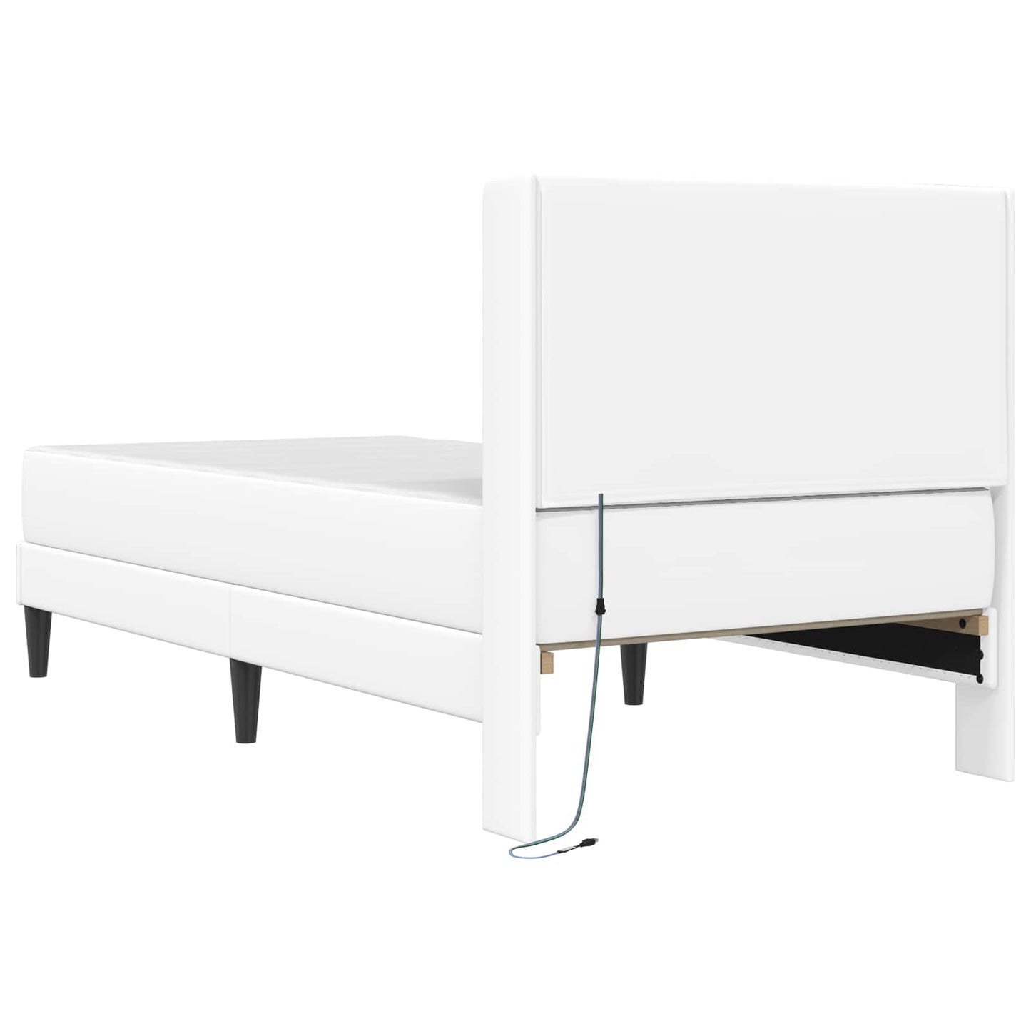 Bedframe met matras Wit 90 x 200 cm Kunstleer