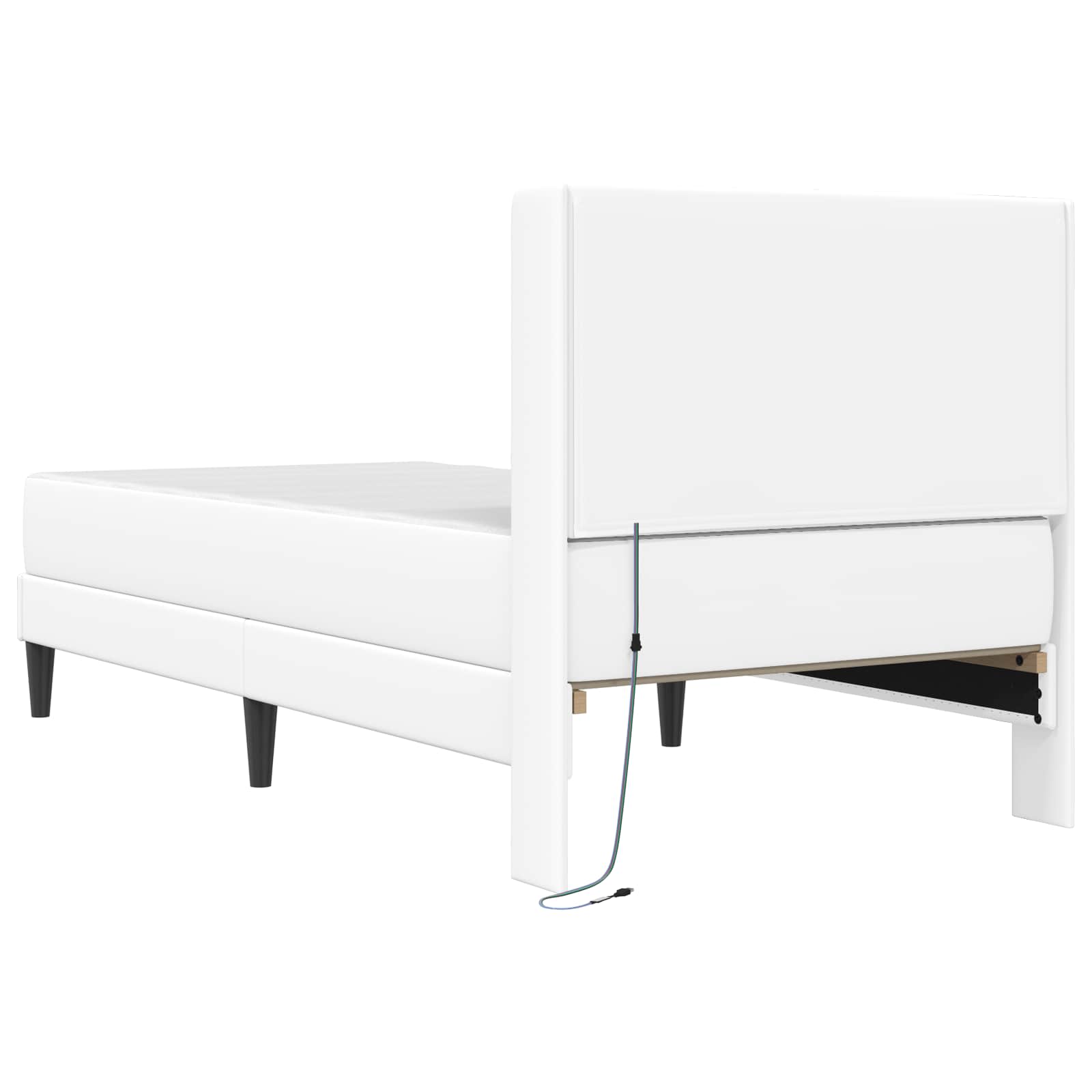 Bedframe met matras Wit 90 x 200 cm Kunstleer