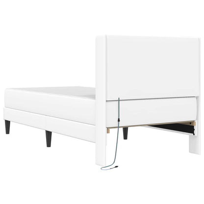 Bedframe met matras Wit 90 x 200 cm Kunstleer