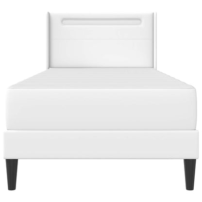 Bedframe met matras Wit 90 x 200 cm Kunstleer