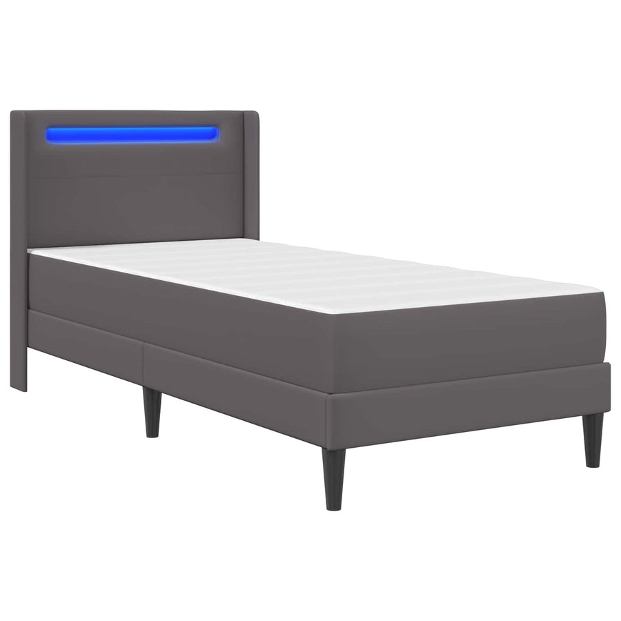Bedframe met matras Grijs 100 x 200 cm Kunstleer