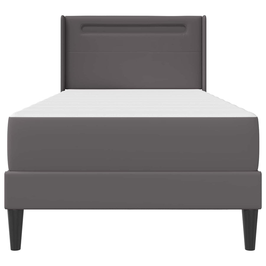 Bedframe met matras Grijs 100 x 200 cm Kunstleer