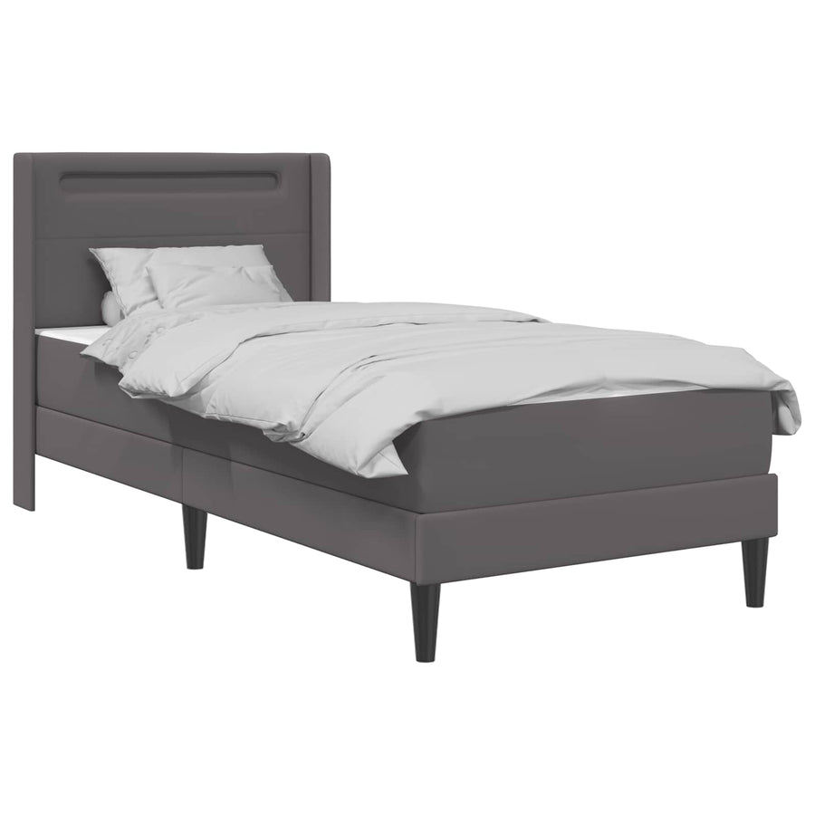 Bedframe met matras Grijs 100 x 200 cm Kunstleer
