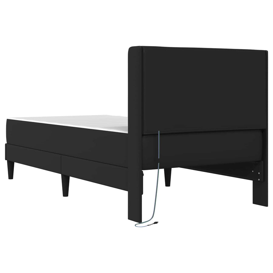 Bedframe met matras Zwart 100 x 200 cm Kunstleer