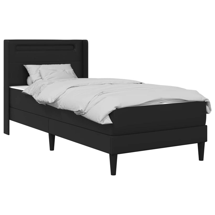 Bedframe met matras Zwart 100 x 200 cm Kunstleer