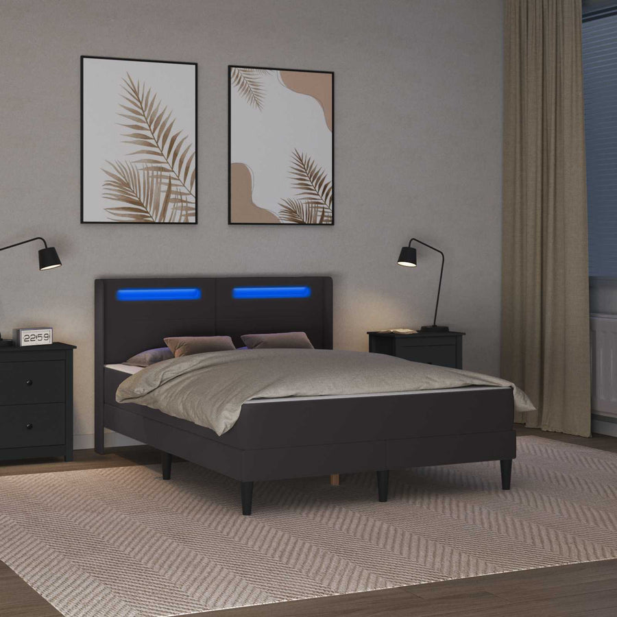 Bedframe met matras Grijs 120 x 190 cm Kunstleer