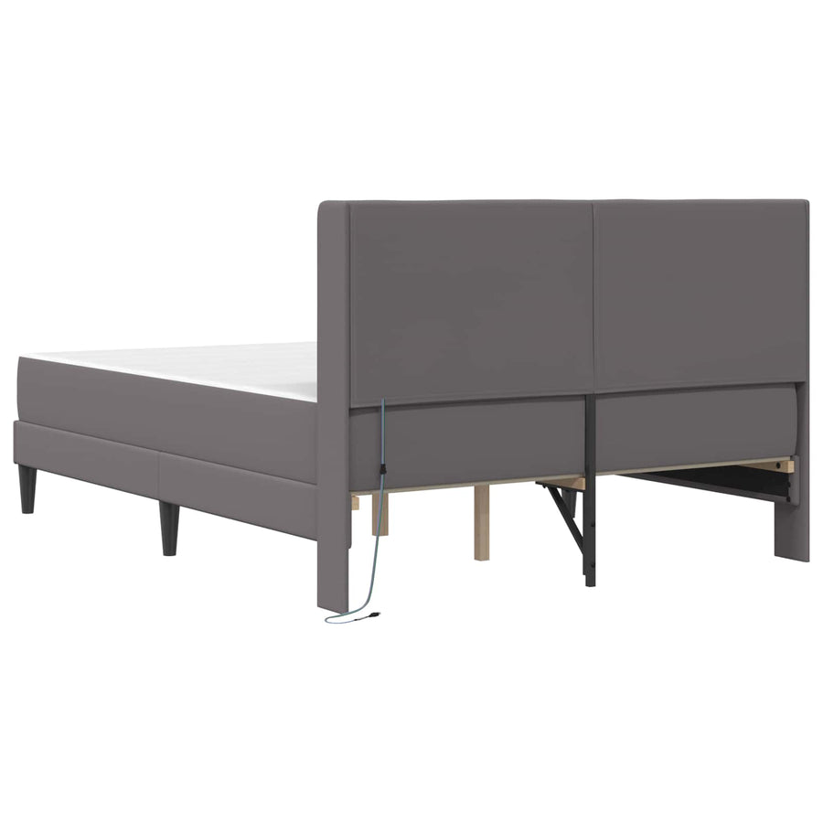 Bedframe met matras Grijs 120 x 190 cm Kunstleer