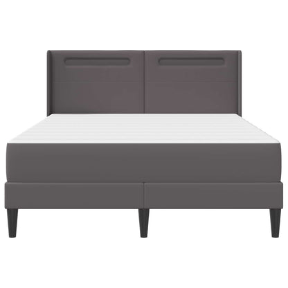 Bedframe met matras Grijs 120 x 190 cm Kunstleer