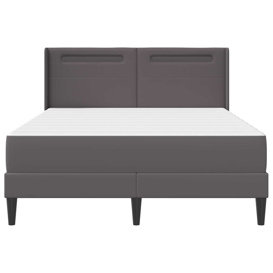 Bedframe met matras Grijs 120 x 190 cm Kunstleer