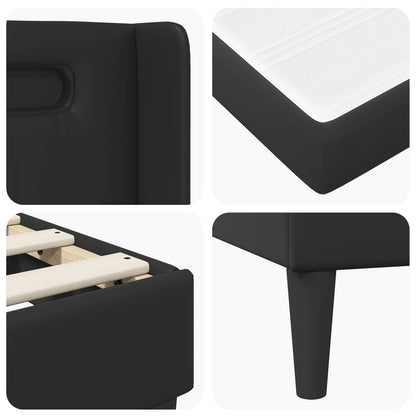 Bedframe met matras Zwart 120 x 190 cm Kunstleer