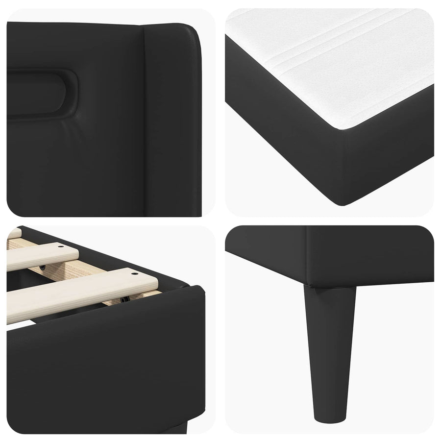 Bedframe met matras Zwart 120 x 190 cm Kunstleer