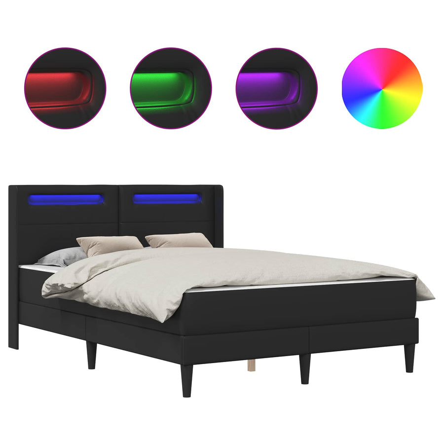 Bedframe met matras Zwart 120 x 190 cm Kunstleer