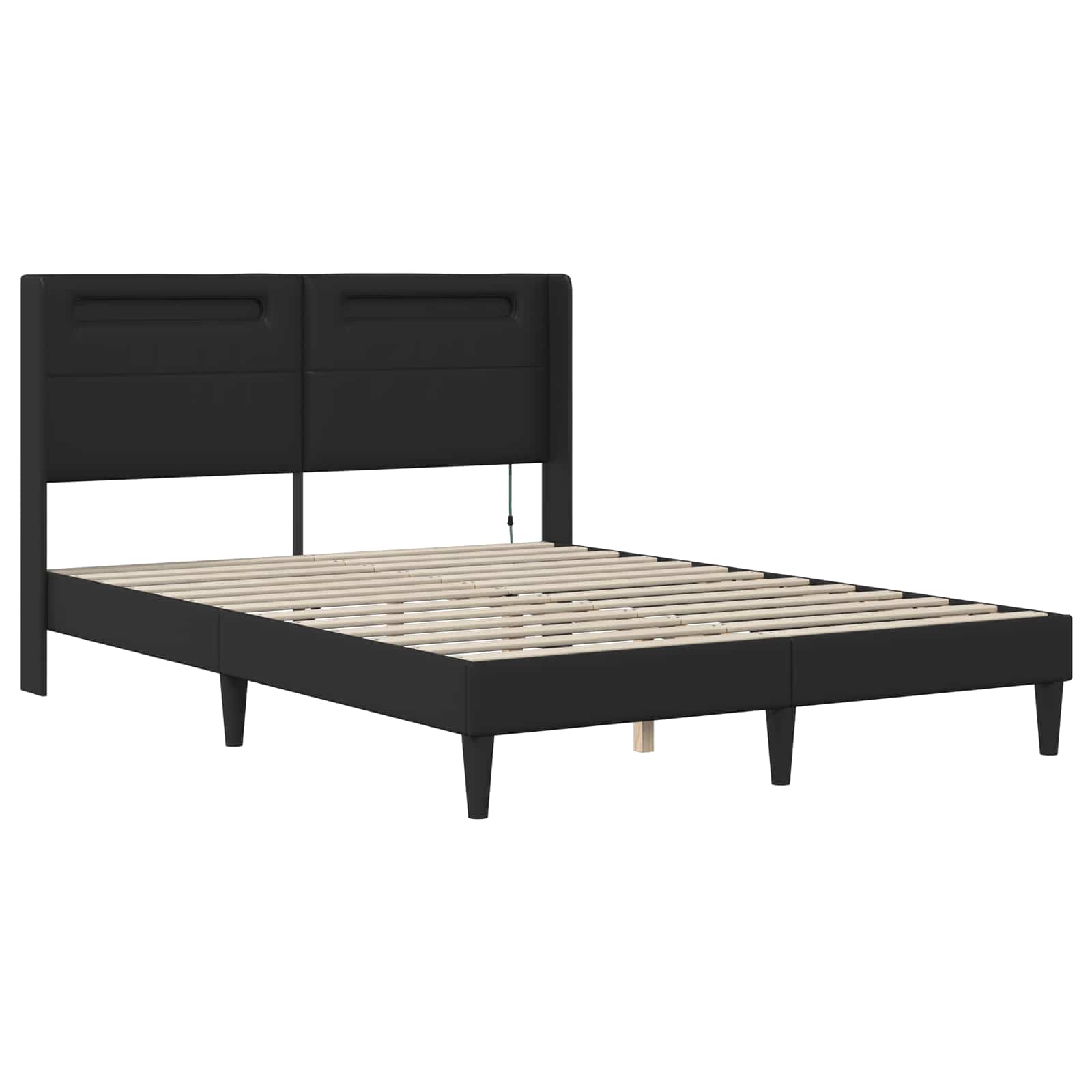 Bedframe met matras Zwart 120 x 190 cm Kunstleer