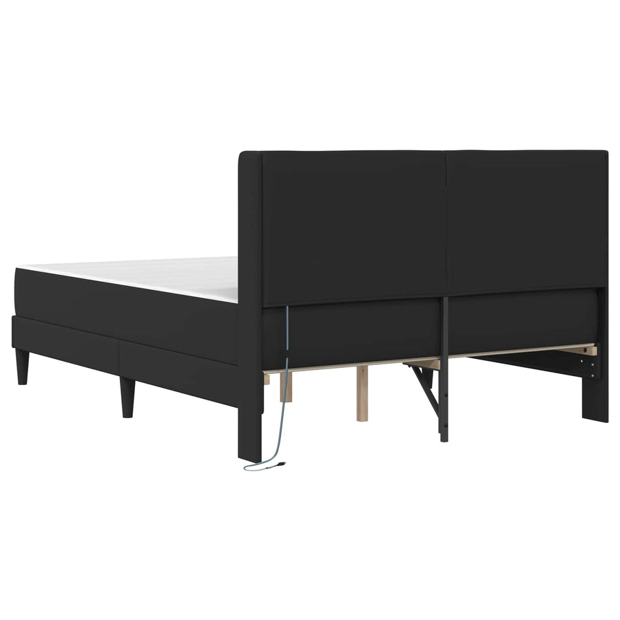 Bedframe met matras Zwart 120 x 190 cm Kunstleer