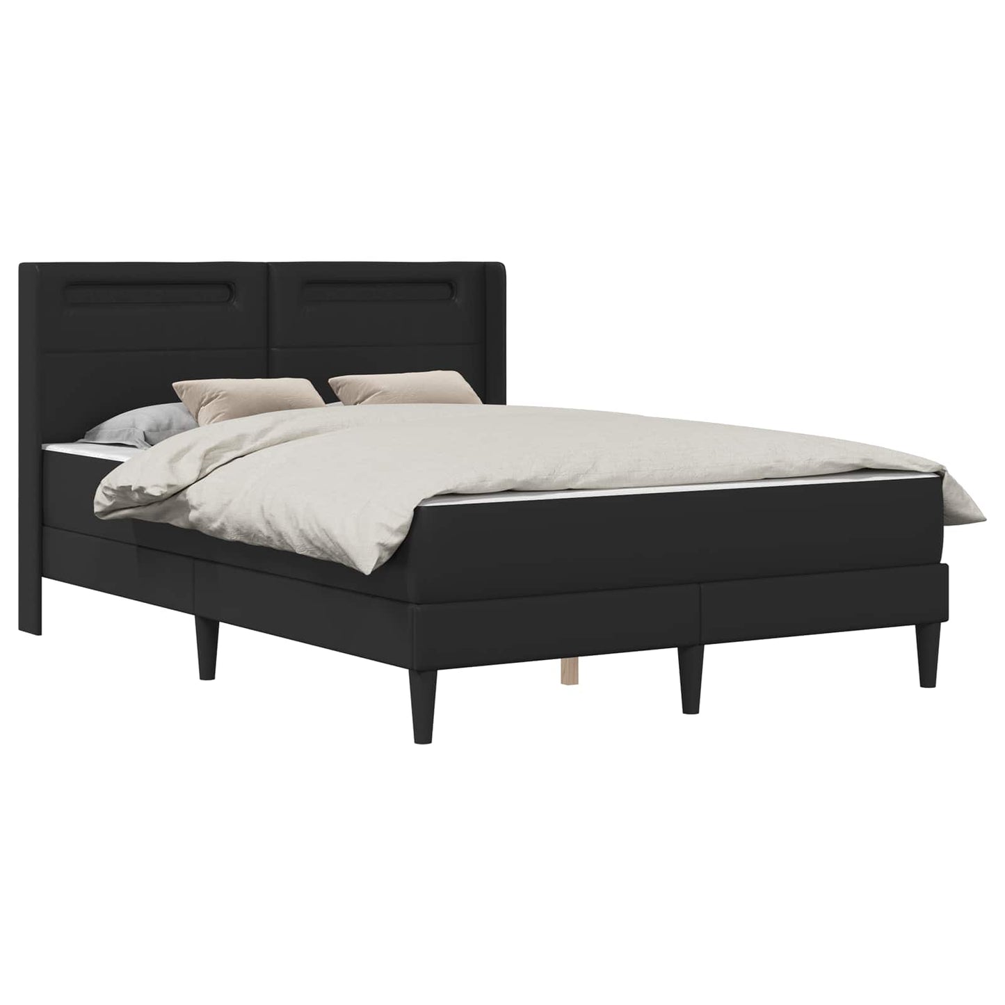 Bedframe met matras Zwart 120 x 190 cm Kunstleer