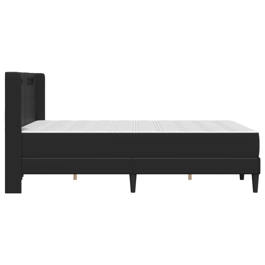 Bedframe met matras Zwart 120 x 190 cm Kunstleer