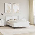Bedframe met matras Wit 120 x 190 cm Kunstleer