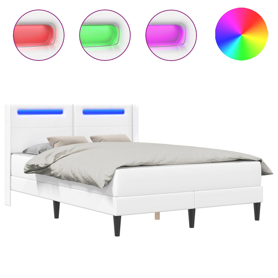 Bedframe met matras Wit 120 x 190 cm Kunstleer