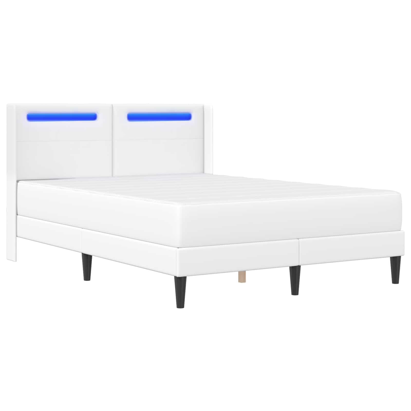 Bedframe met matras Wit 120 x 190 cm Kunstleer