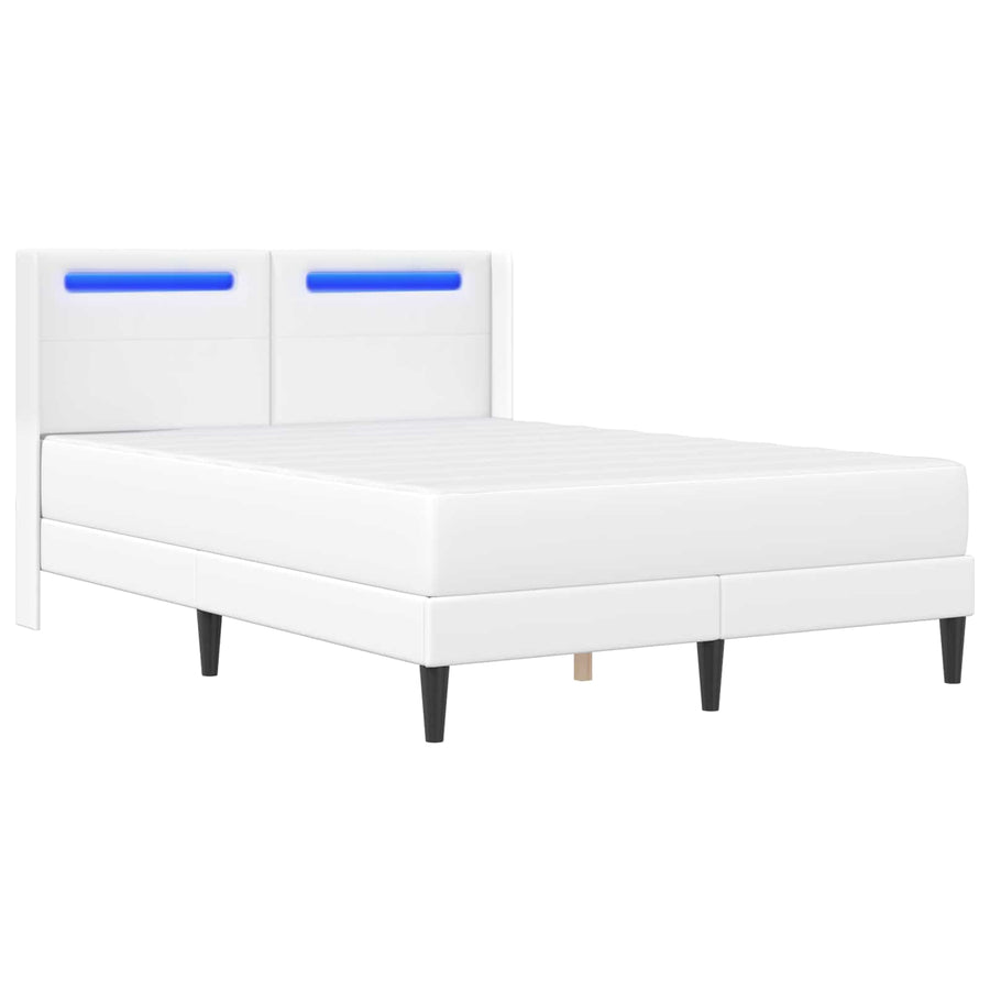Bedframe met matras Wit 120 x 190 cm Kunstleer