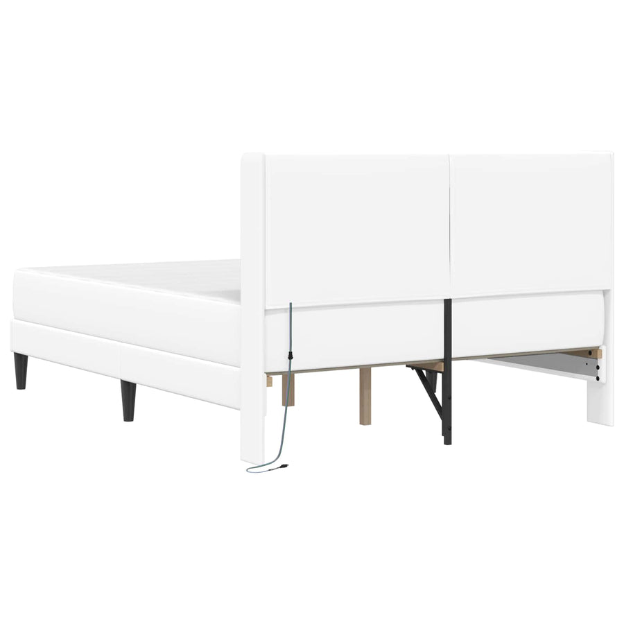 Bedframe met matras Wit 120 x 190 cm Kunstleer