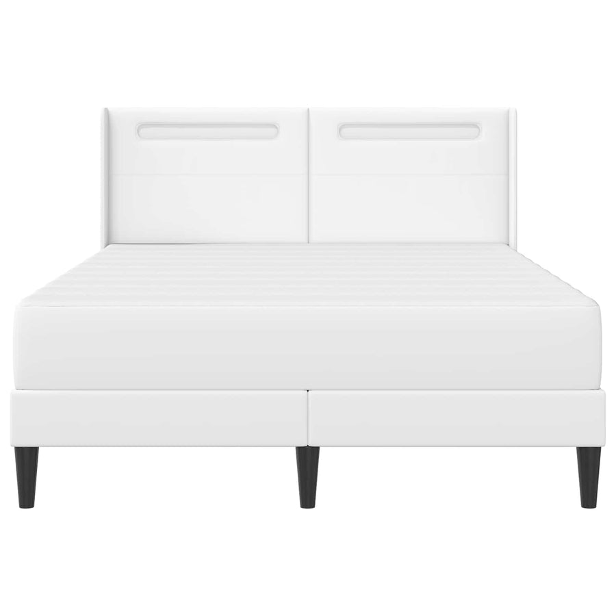 Bedframe met matras Wit 120 x 190 cm Kunstleer