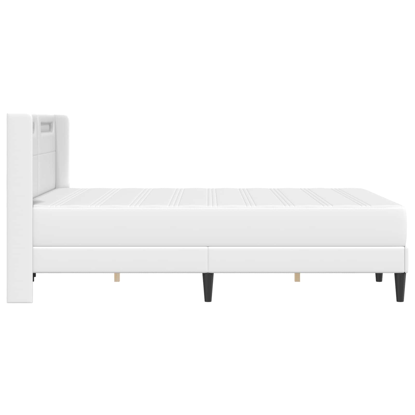 Bedframe met matras Wit 120 x 190 cm Kunstleer