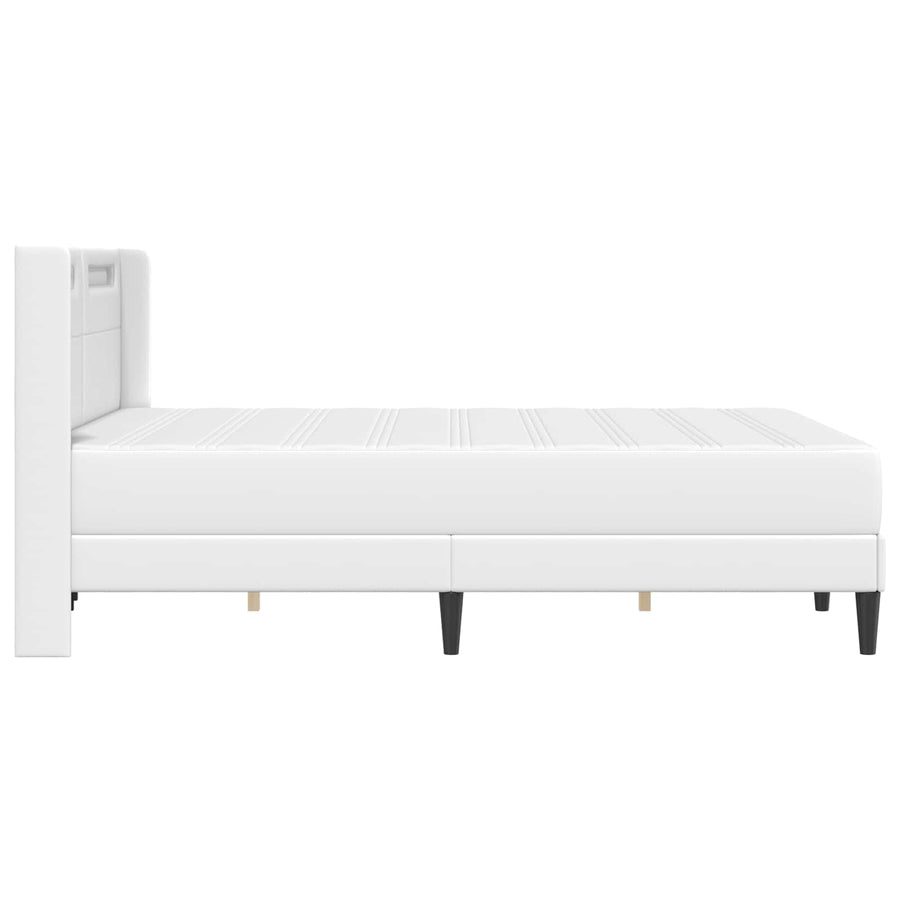 Bedframe met matras Wit 120 x 190 cm Kunstleer