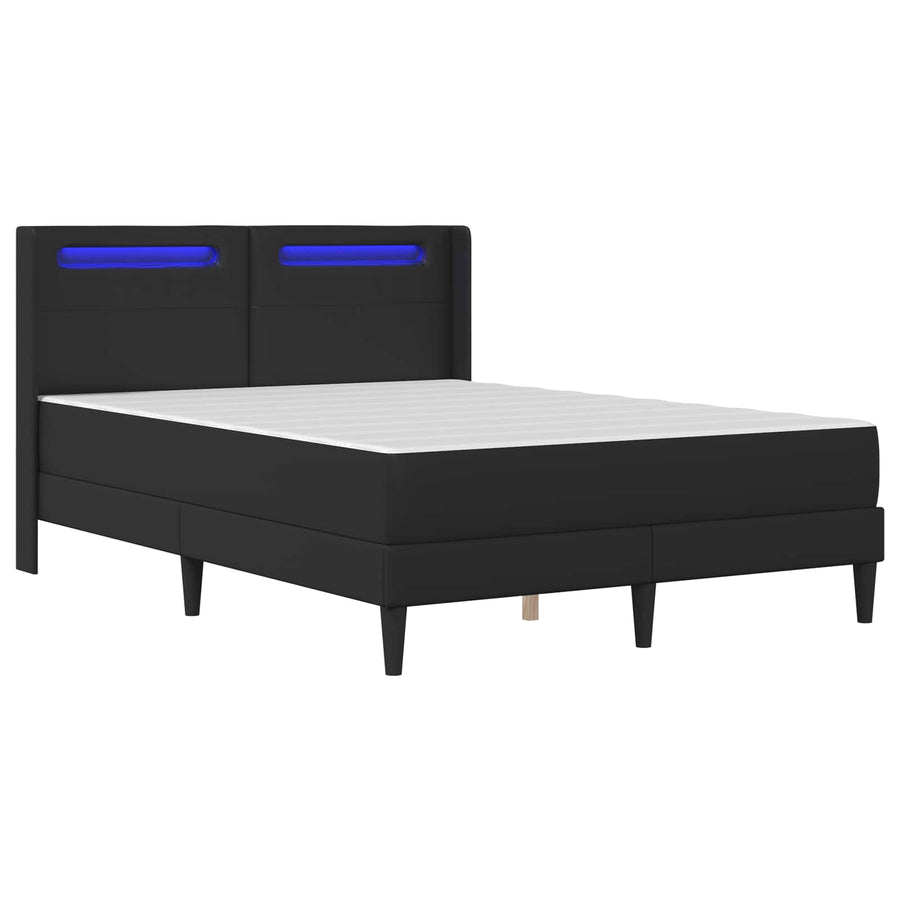 Bedframe met matras Zwart 120 x 200 cm Kunstleer