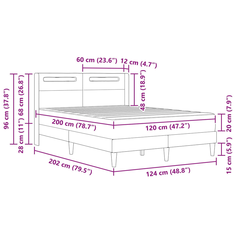 Bedframe met matras Zwart 120 x 200 cm Kunstleer