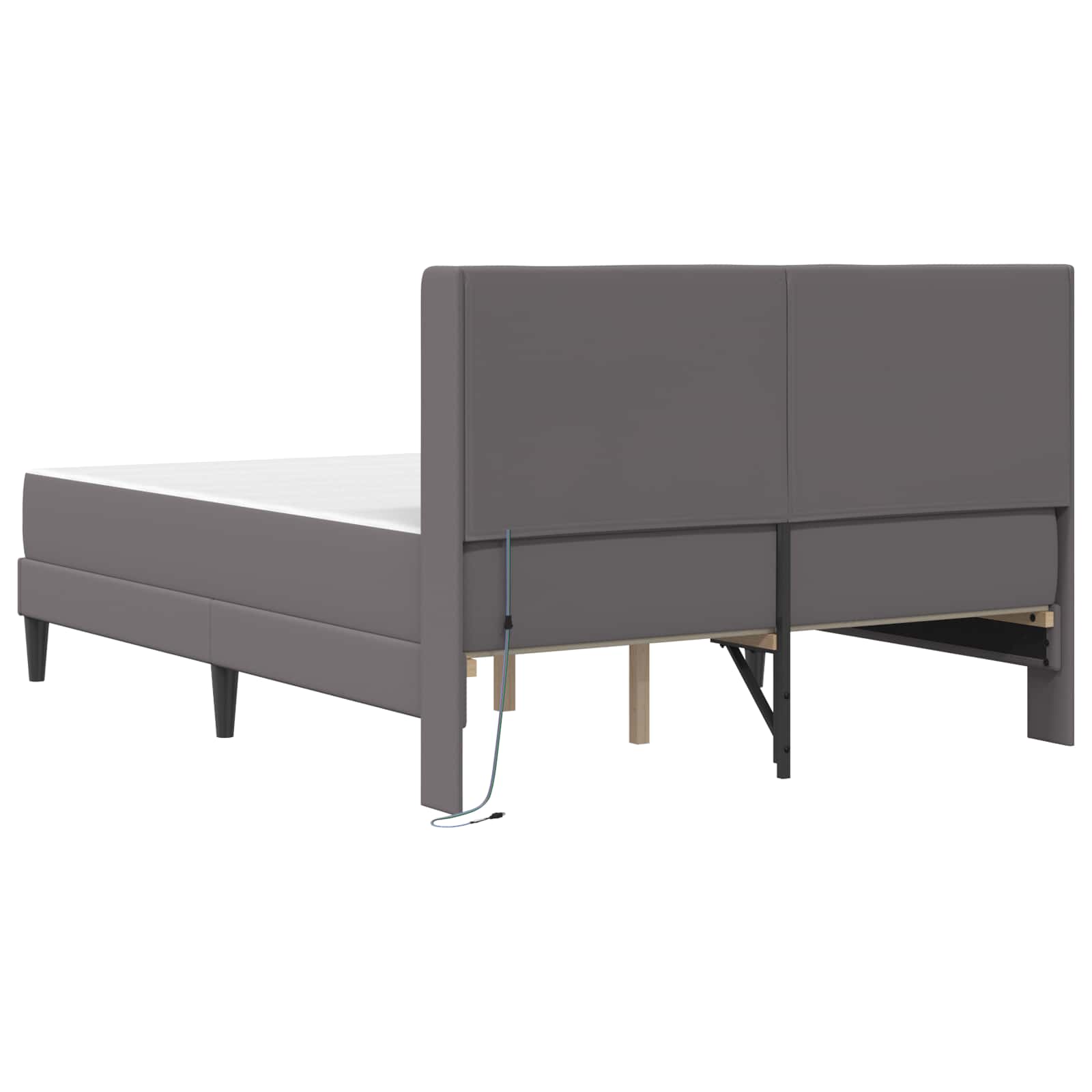 Bedframe met matras Grijs 140 x 200 cm Kunstleer