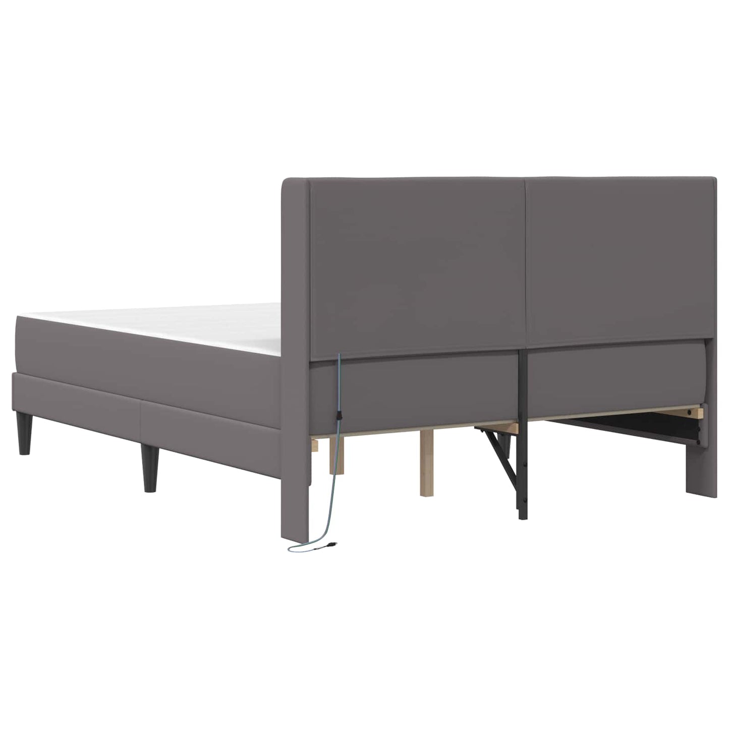 Bedframe met matras Grijs 160 x 200 cm Kunstleer