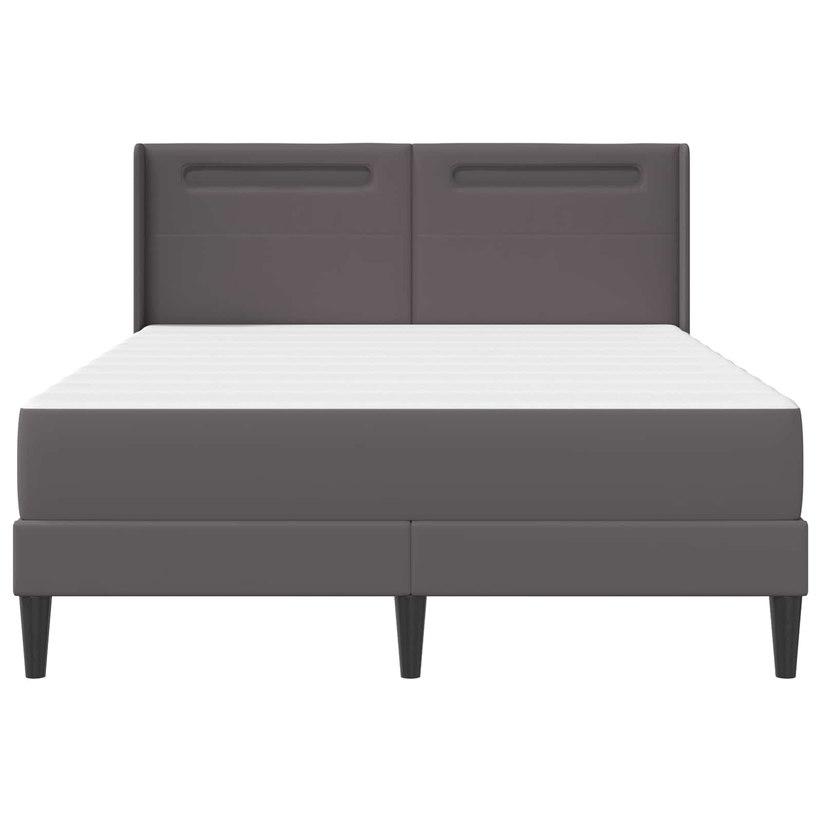 Bedframe met matras Grijs 160 x 200 cm Kunstleer