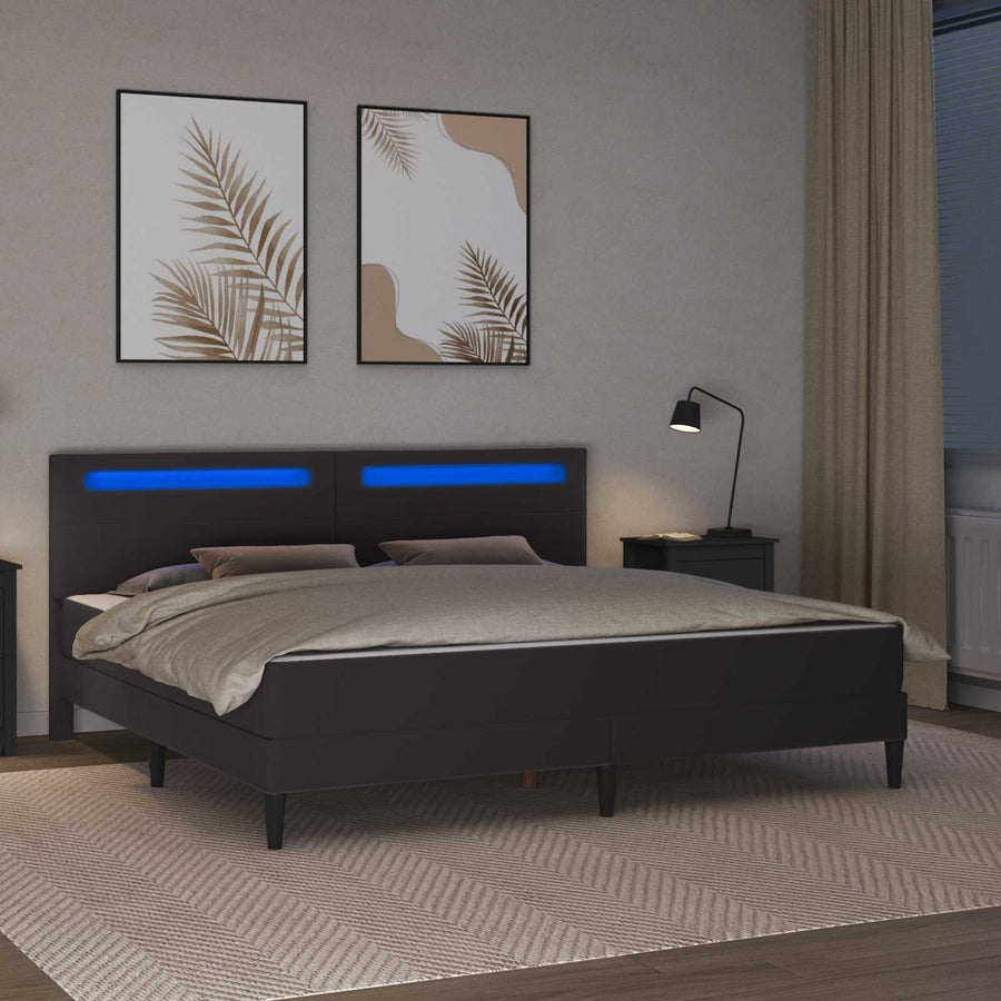 Bedframe met matras Grijs 180 x 200 cm Kunstleer