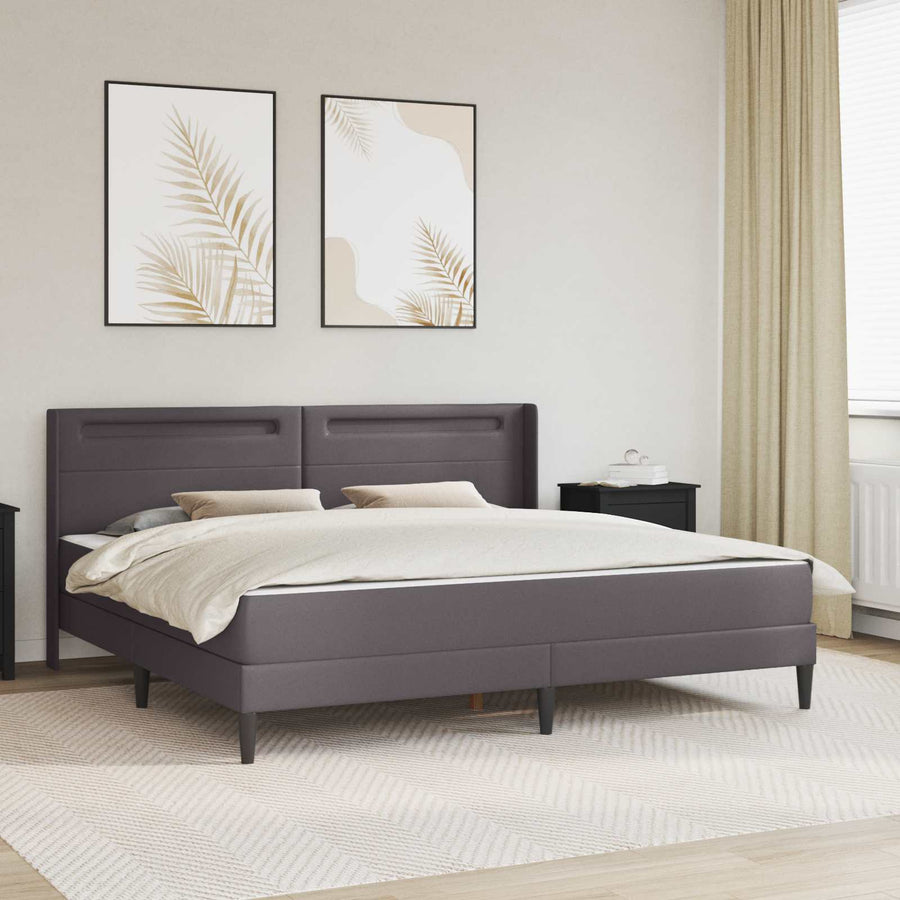 Bedframe met matras Grijs 180 x 200 cm Kunstleer