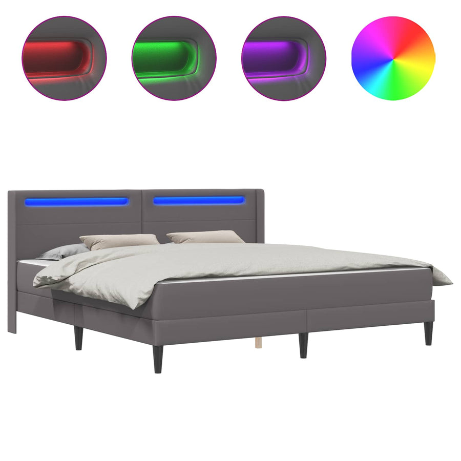 Bedframe met matras Grijs 180 x 200 cm Kunstleer