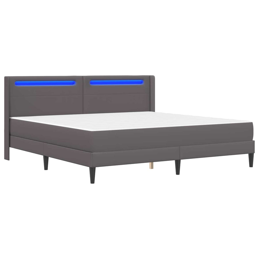 Bedframe met matras Grijs 180 x 200 cm Kunstleer
