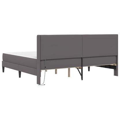Bedframe met matras Grijs 180 x 200 cm Kunstleer