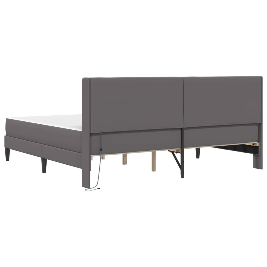 Bedframe met matras Grijs 180 x 200 cm Kunstleer