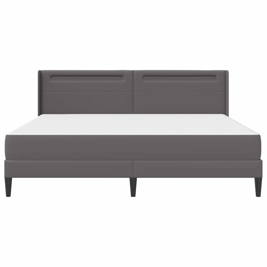 Bedframe met matras Grijs 180 x 200 cm Kunstleer